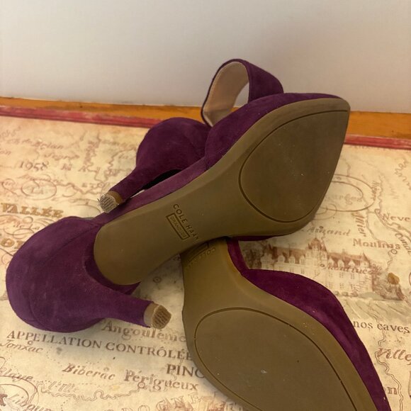 Cole Haan Plum Ankle Strap Heels - Picture 2 of 4